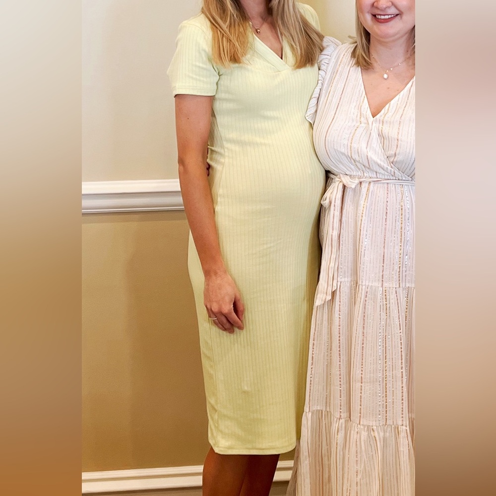 Yellow Ribbed Midi Dress